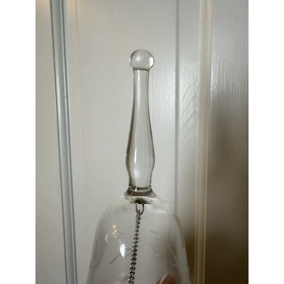 Vintage PRINCESS HOUSE Etched Clear Crystal Glass Bell 6" - Picture 5 of 7